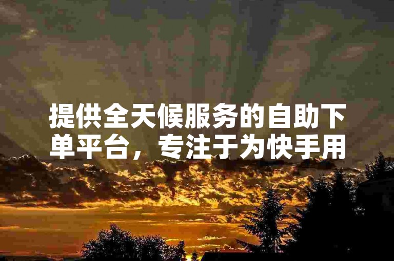提供全天候服务的自助下单平台，专注于为快手用户带来全网最低价的优质体验。