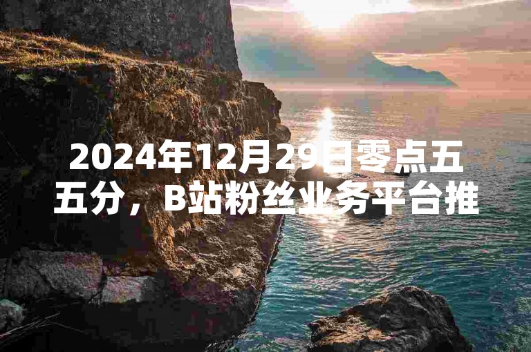 2024年12月29日零点五五分，B站粉丝业务平台推出超值优惠活动，仅需一元即可获得1000个粉丝。