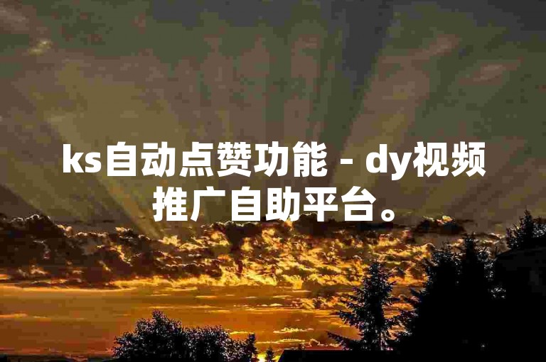 ks自动点赞功能 - dy视频推广自助平台。