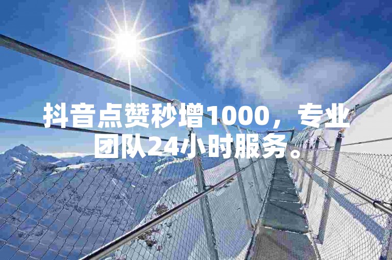 抖音点赞秒增1000，专业团队24小时服务。