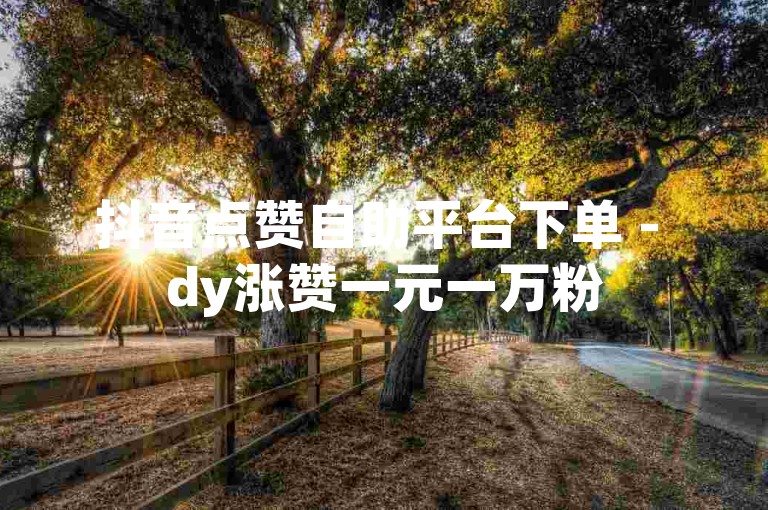 抖音点赞自助平台下单 - dy涨赞一元一万粉