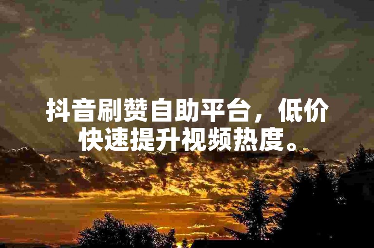 抖音刷赞自助平台，低价快速提升视频热度。