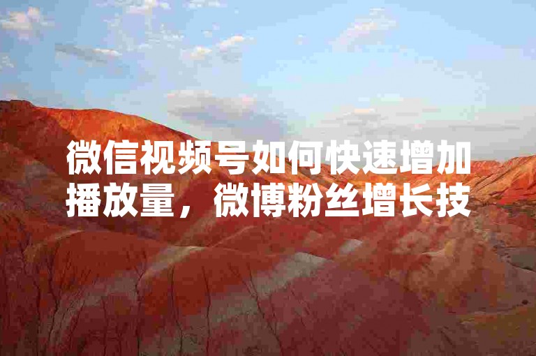 微信视频号如何快速增加播放量，微博粉丝增长技巧分享 - 百度网盘会员账号共享，淘宝店铺提升销量攻略。
