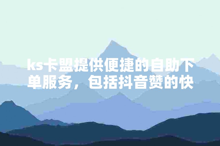 ks卡盟提供便捷的自助下单服务，包括抖音赞的快速购买。