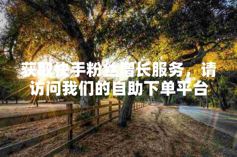 获取快手粉丝增长服务，请访问我们的自助下单平台，享受全网最优价格。