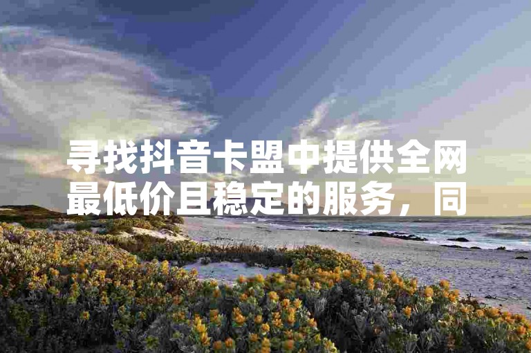 寻找抖音卡盟中提供全网最低价且稳定的服务，同时探索快手评论点赞的自助平台选项。