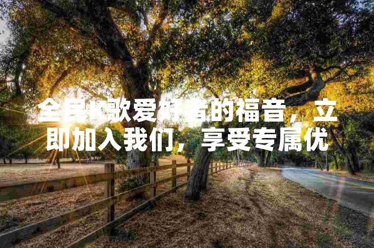 全民K歌爱好者的福音，立即加入我们，享受专属优惠，让你的歌声更动听！