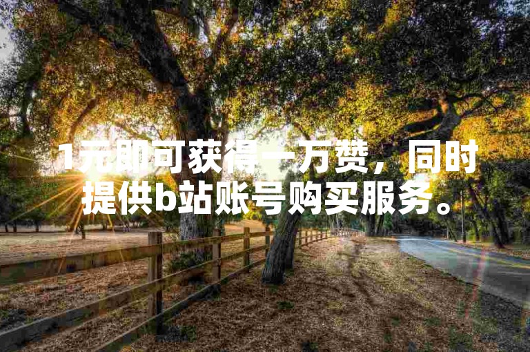 1元即可获得一万赞，同时提供b站账号购买服务。