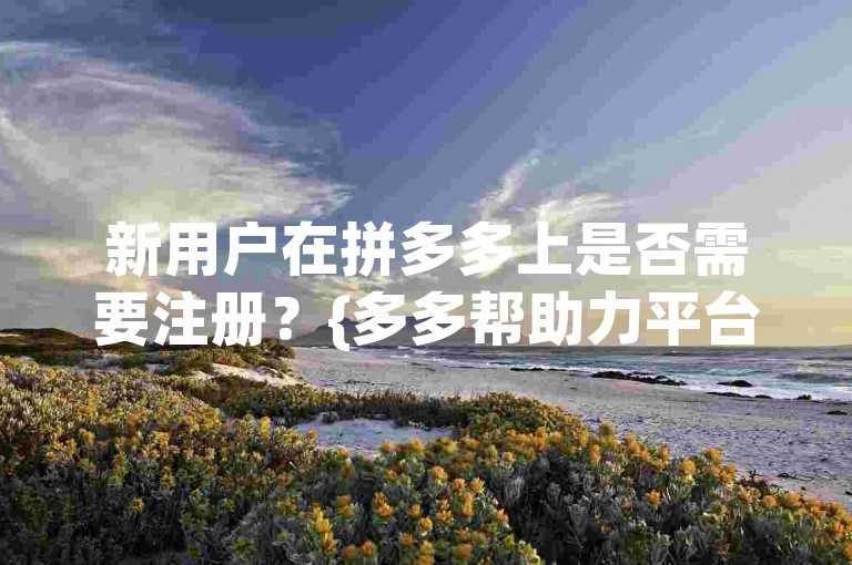 新用户在拼多多上是否需要注册？{多多帮助力平台}