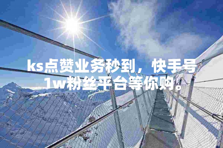 ks点赞业务秒到，快手号1w粉丝平台等你购。