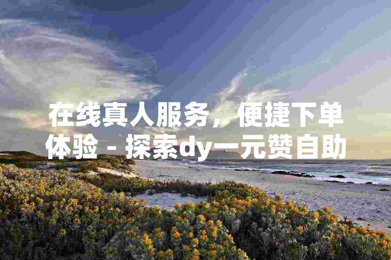 在线真人服务，便捷下单体验 - 探索dy一元赞自助平台，轻松获赞无烦恼。