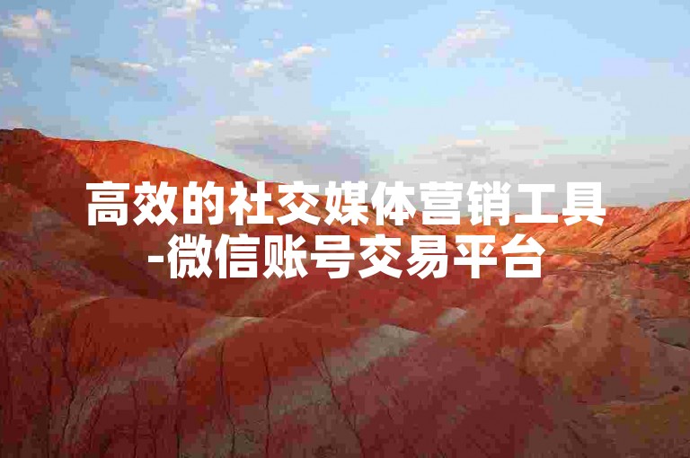 高效的社交媒体营销工具-微信账号交易平台