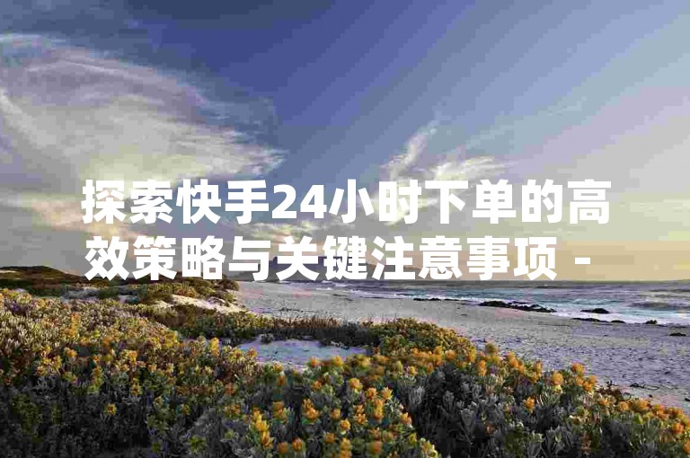 探索快手24小时下单的高效策略与关键注意事项 - 尽在nap6科技网下载。