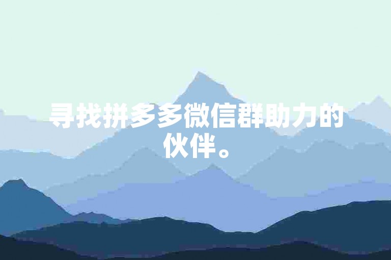寻找拼多多微信群助力的伙伴。