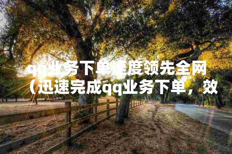 qq业务下单速度领先全网（迅速完成qq业务下单，效果卓越）