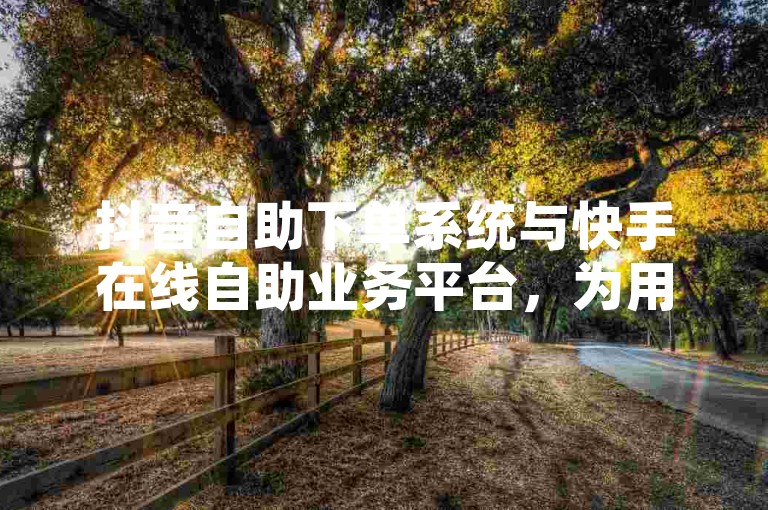 抖音自助下单系统与快手在线自助业务平台，为用户提供便捷的社交媒体服务购买体验。