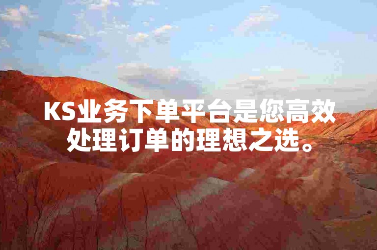 KS业务下单平台是您高效处理订单的理想之选。
