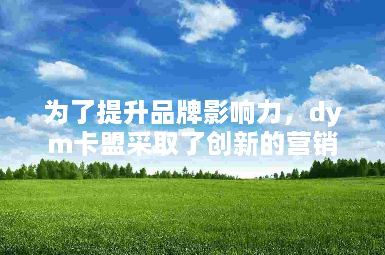 为了提升品牌影响力，dym卡盟采取了创新的营销策略。