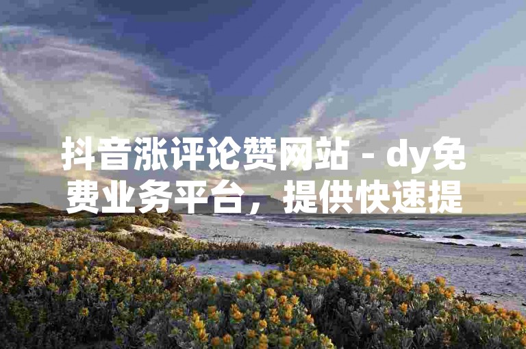 抖音涨评论赞网站 - dy免费业务平台，提供快速提升视频互动量服务。