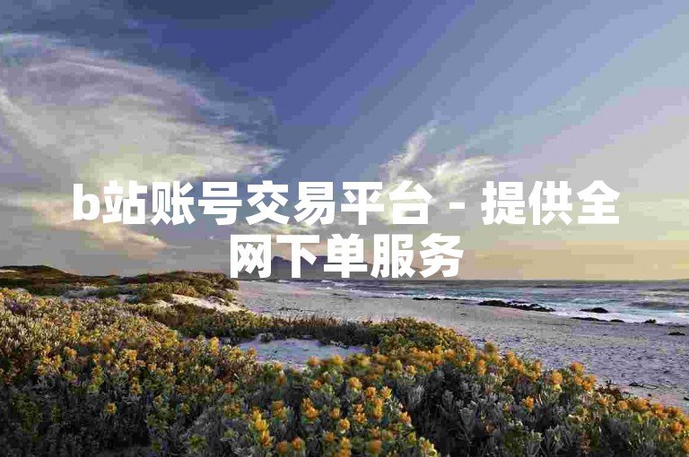 b站账号交易平台 - 提供全网下单服务