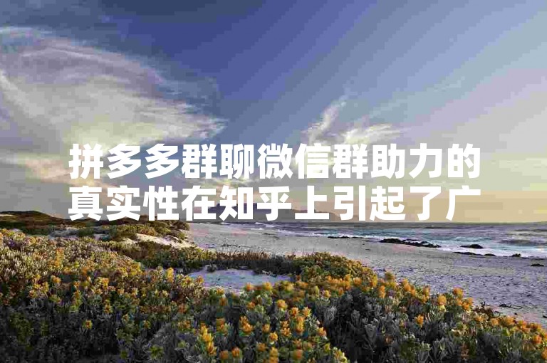 拼多多群聊微信群助力的真实性在知乎上引起了广泛的讨论。
