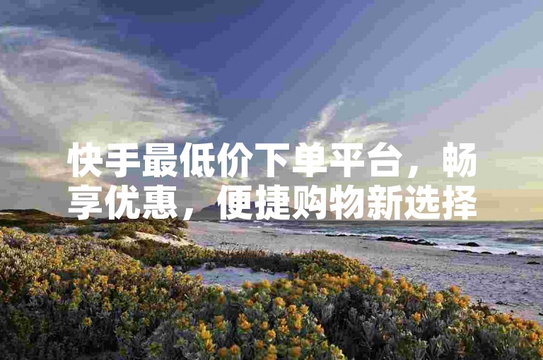 快手最低价下单平台，畅享优惠，便捷购物新选择。