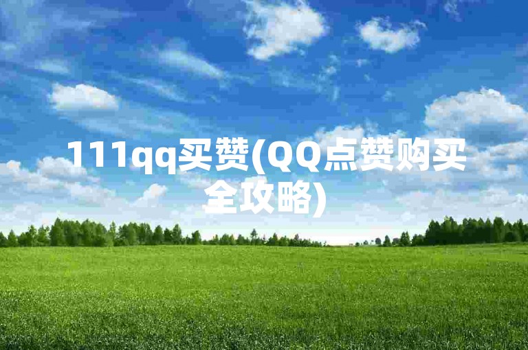 111qq买赞(QQ点赞购买全攻略)