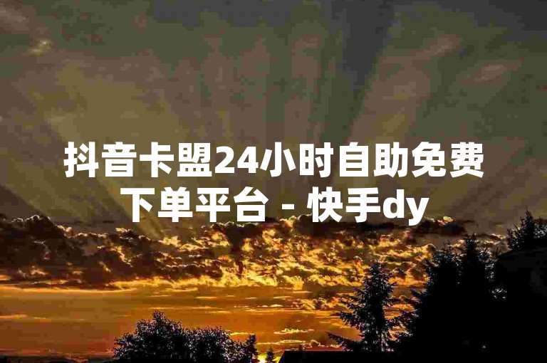 抖音卡盟24小时自助免费下单平台 - 快手dy
