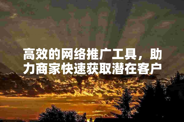 高效的网络推广工具，助力商家快速获取潜在客户。