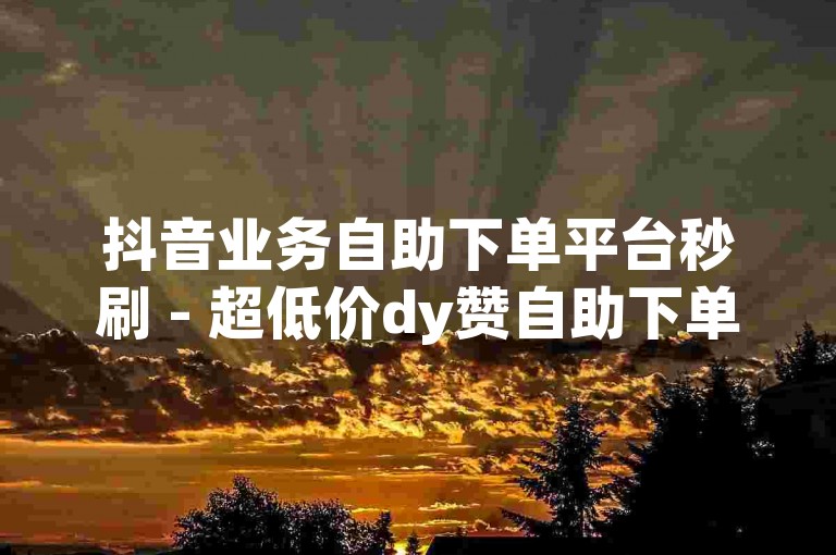 抖音业务自助下单平台秒刷 - 超低价dy赞自助下单平台