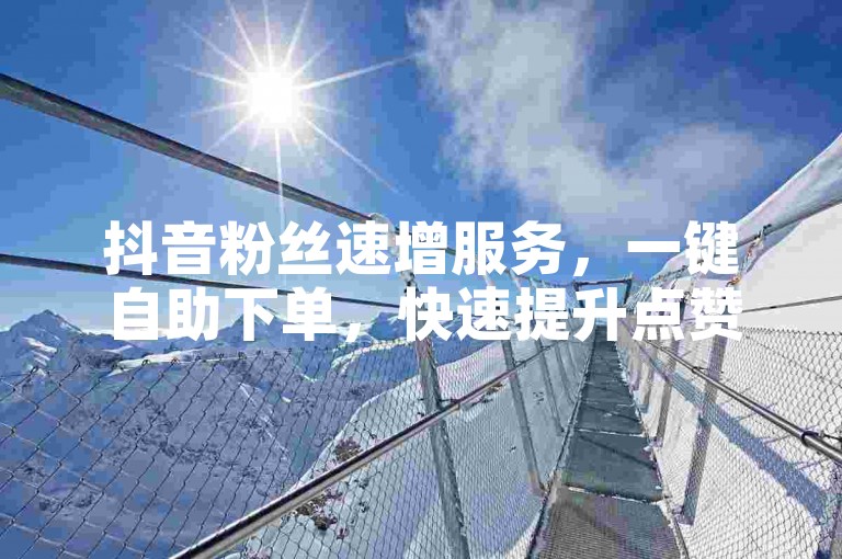 抖音粉丝速增服务，一键自助下单，快速提升点赞量。