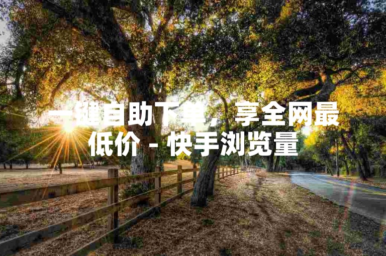 一键自助下单，享全网最低价 - 快手浏览量500免费赠送。