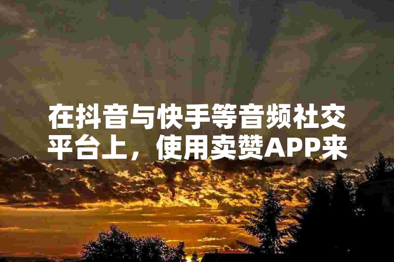 在抖音与快手等音频社交平台上，使用卖赞APP来提升曝光度和吸引粉丝是一种常见策略。