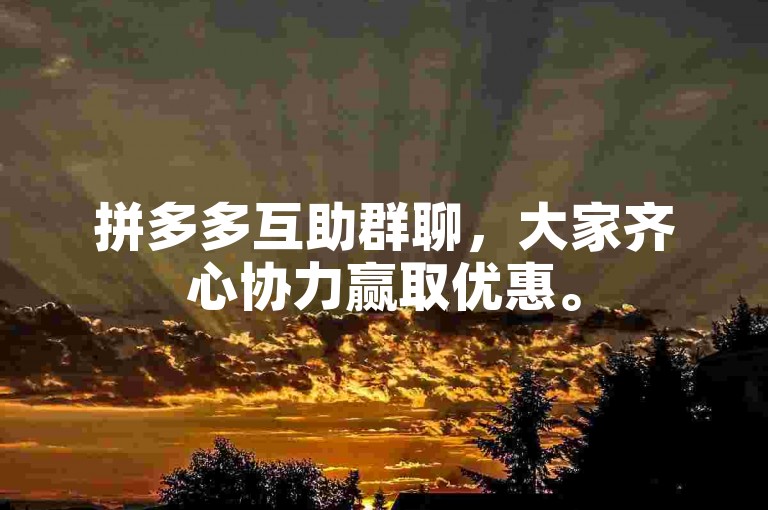 拼多多互助群聊，大家齐心协力赢取优惠。
