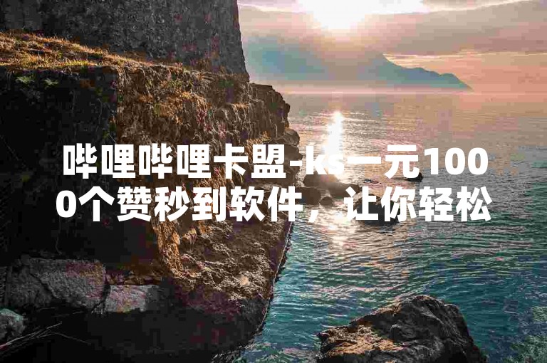 哔哩哔哩卡盟-ks一元1000个赞秒到软件，让你轻松获得点赞和关注。
