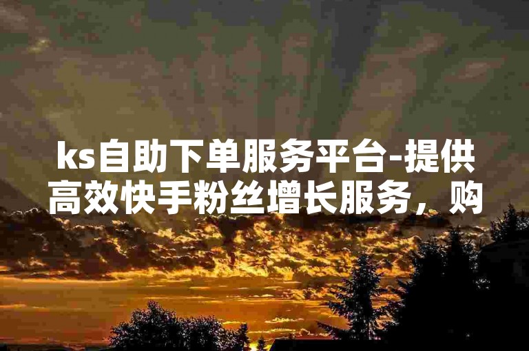 ks自助下单服务平台-提供高效快手粉丝增长服务，购买1w真实快手号。