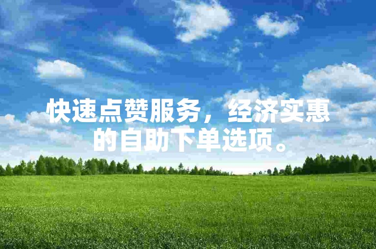 快速点赞服务，经济实惠的自助下单选项。