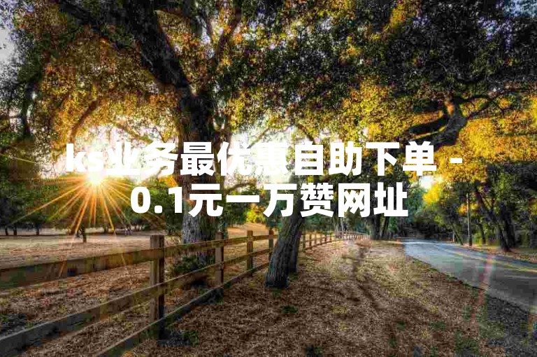 ks业务最优惠自助下单 - 0.1元一万赞网址