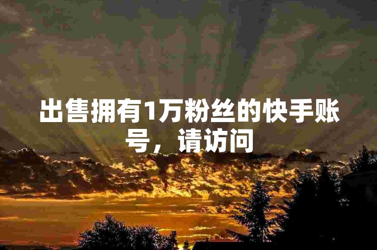 出售拥有1万粉丝的快手账号，请访问520代网站。