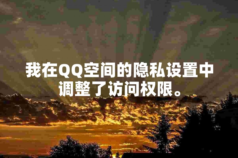 我在QQ空间的隐私设置中调整了访问权限。