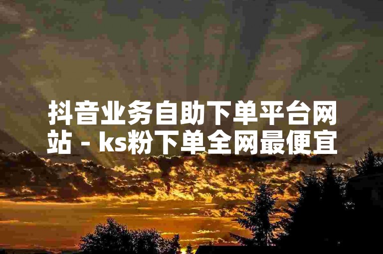 抖音业务自助下单平台网站 - ks粉下单全网最便宜