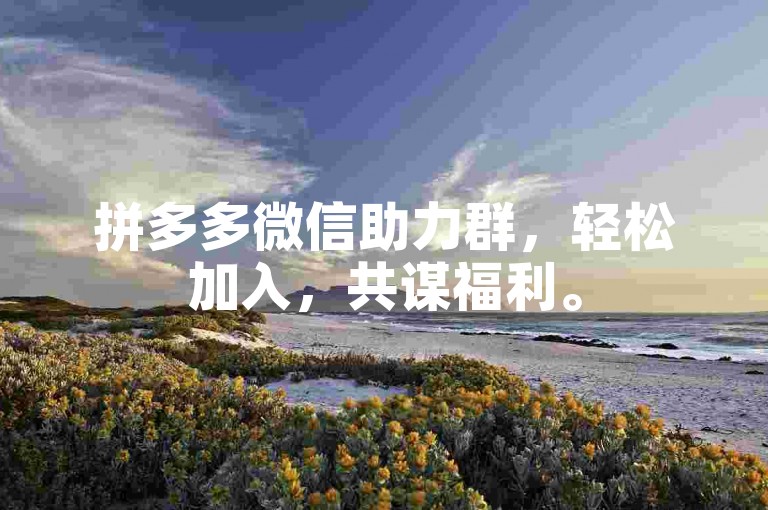 拼多多微信助力群，轻松加入，共谋福利。