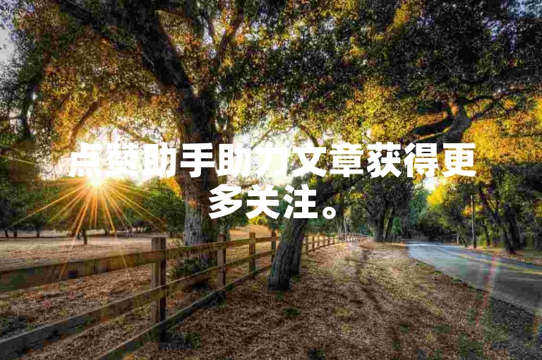 点赞助手助力文章获得更多关注。