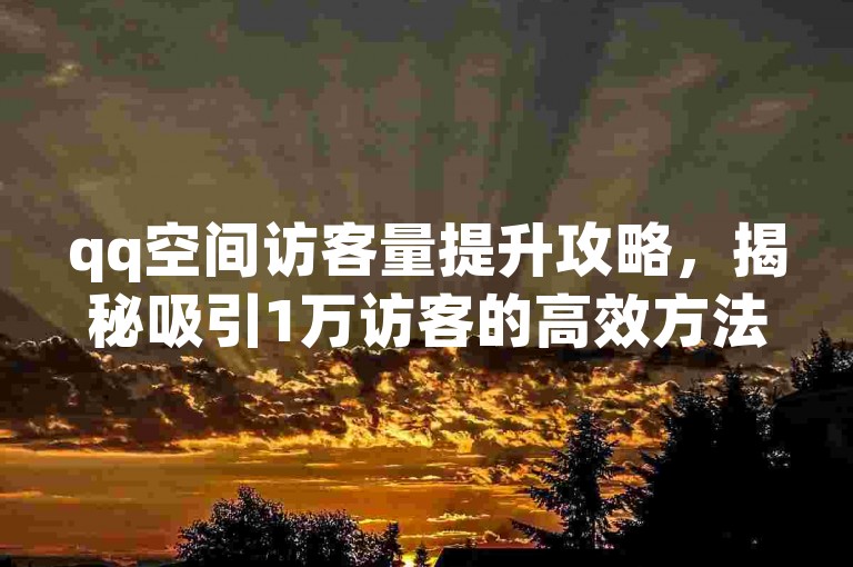 qq空间访客量提升攻略，揭秘吸引1万访客的高效方法。