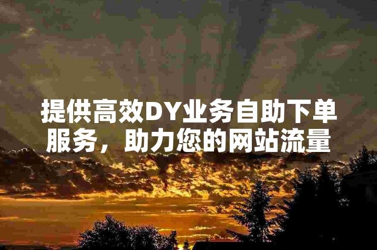 提供高效DY业务自助下单服务，助力您的网站流量和搜索引擎排名迅速攀升。