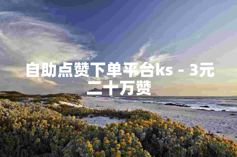 自助点赞下单平台ks - 3元二十万赞