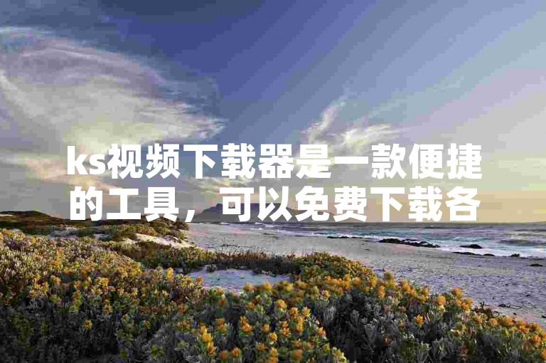 ks视频下载器是一款便捷的工具，可以免费下载各种视频内容。