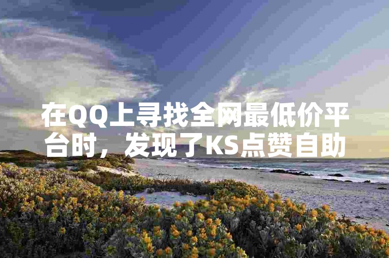 在QQ上寻找全网最低价平台时，发现了KS点赞自助服务下单老马的超值优惠。