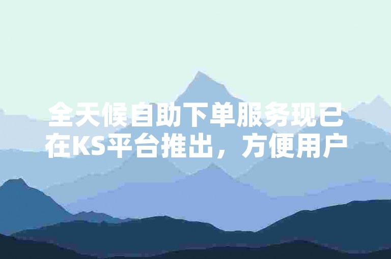 全天候自助下单服务现已在KS平台推出，方便用户随时进行抖音相关服务的下单操作。
