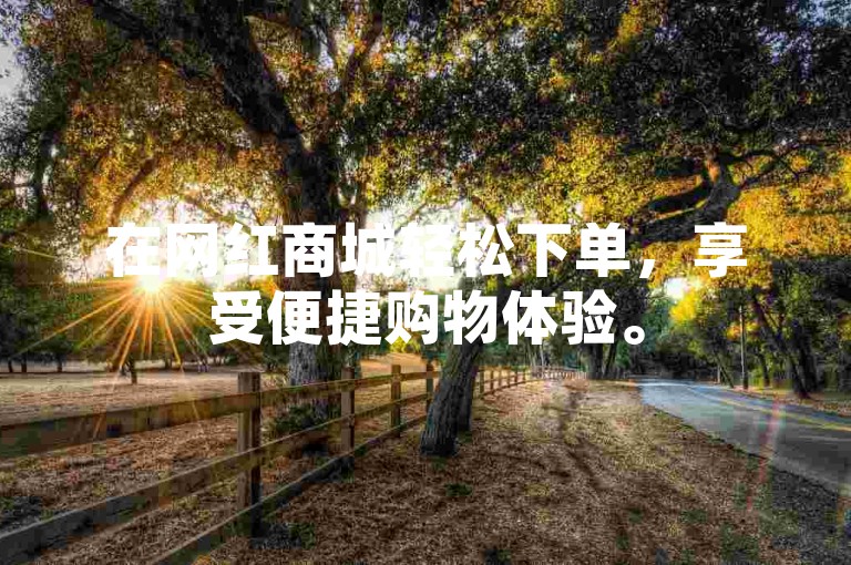 在网红商城轻松下单，享受便捷购物体验。